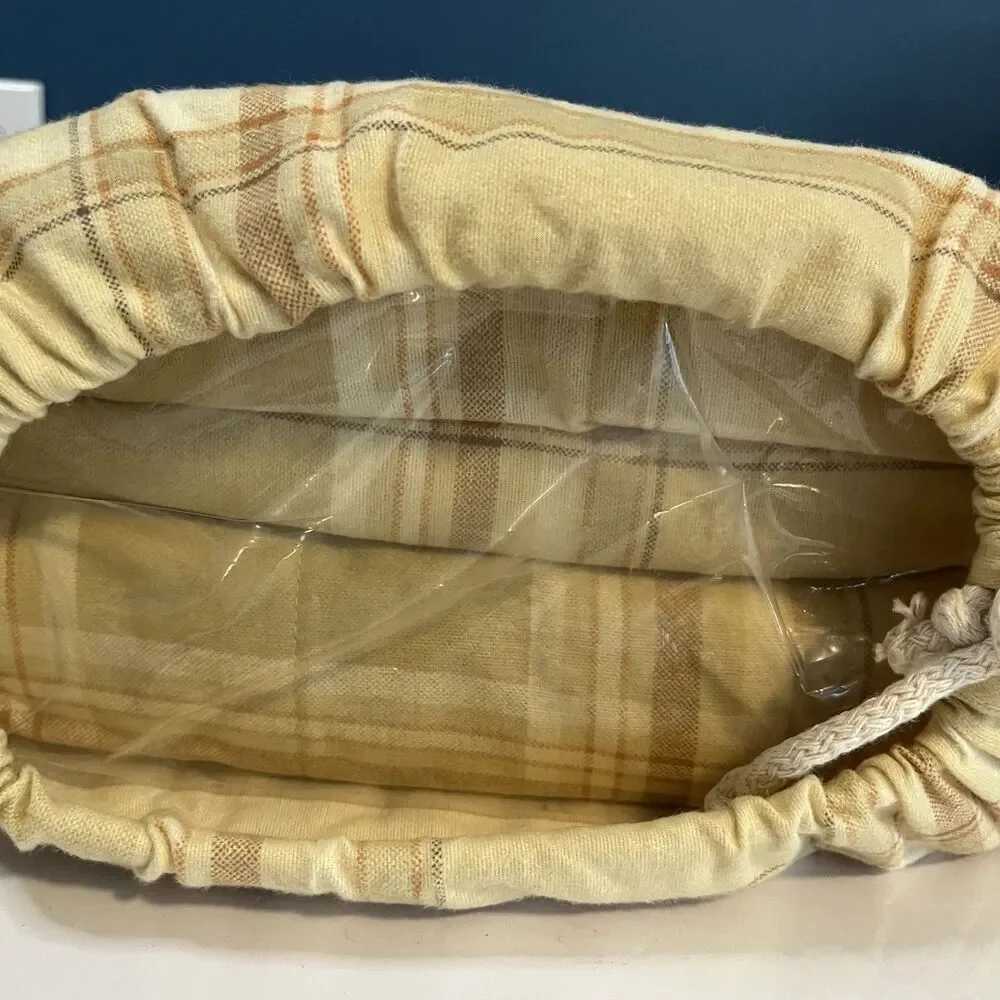 Martha Stewart Cabin Plaid Flannel Sheet Set TWIN Neutral Autumn Yellow NEW